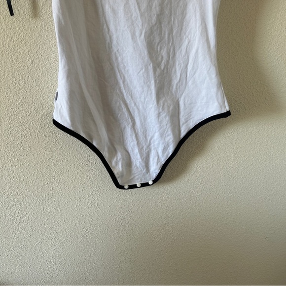 Little For Big One Piece Bodysuit Women’s Large White Black Coquette Cutesy Role - Picture 10 of 13